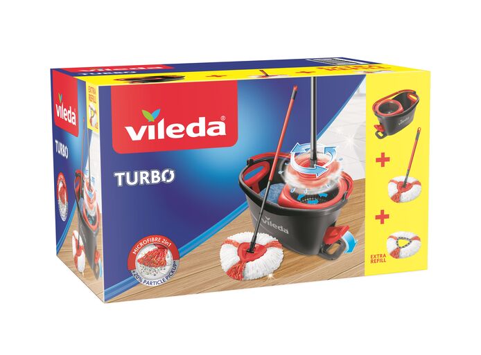 Vileda España - Vileda Turbo es el sistema más completo para fregar sin  esfuerzo. El pedal reforzado activa el sistema de centrifugado de la  fregona para escurrir con mayor comodidad y sin
